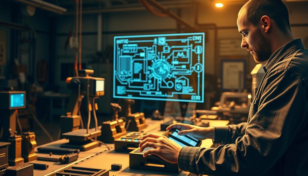 Handwerker mit KI-Technologien