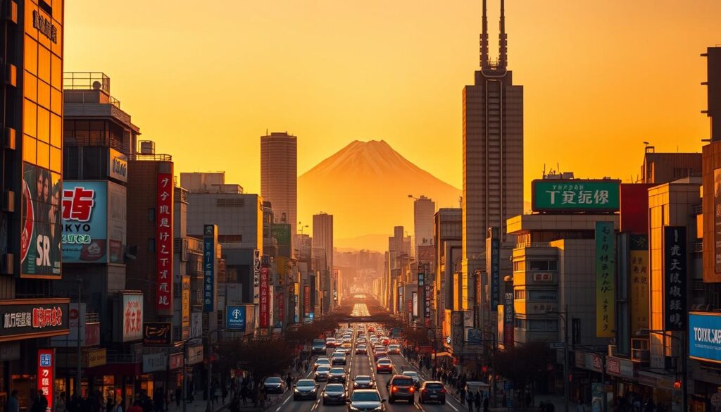 KI-generierte Stadtszene in Tokyo