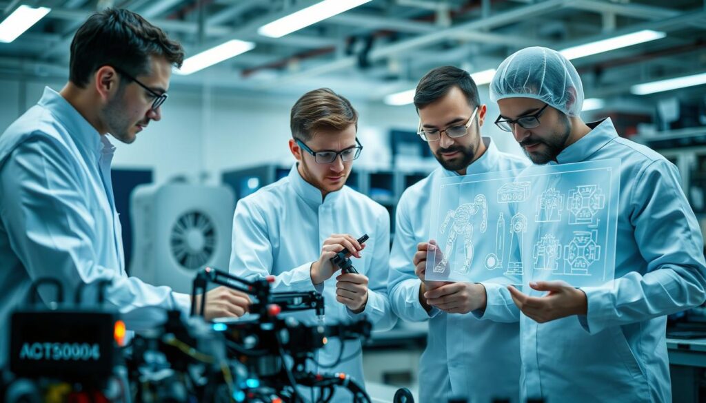 Robotik-Ingenieure bei der Arbeit