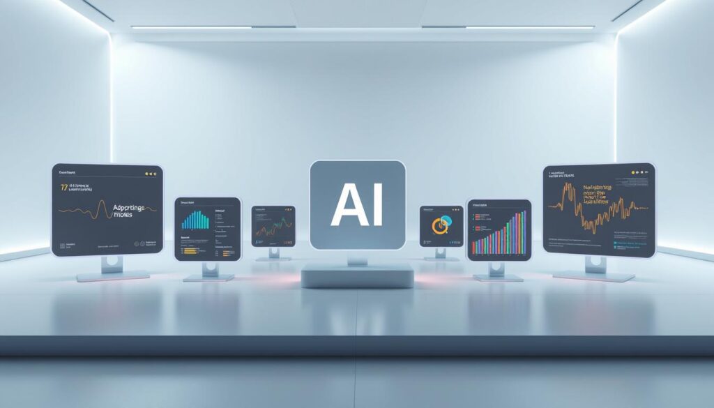 A sleek, modern comparison of several AI language models, represented by stylized geometric forms and dynamic data visualizations. The foreground features a central layout with clean lines and balanced proportions, showcasing the key models in an organized, technical manner. The middle ground incorporates subtle 3D elements, creating depth and emphasizing the relationships between the models. The background has a minimalist, futuristic ambience with soft lighting and a subtle color palette, evoking a sense of technological advancement. Overall, the image conveys a sense of professionalism, innovation, and the evolving capabilities of language AI.