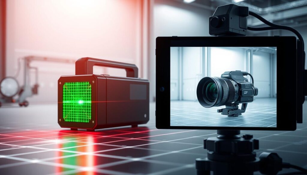 Laser- und Kameratechnologie Vergleich