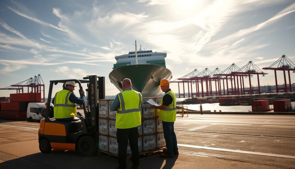 Manuelle Gefahrgutkontrolle im Hamburger Hafen