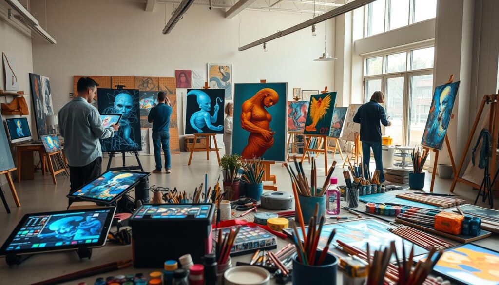 AR-Techniken in Kunstworkshops