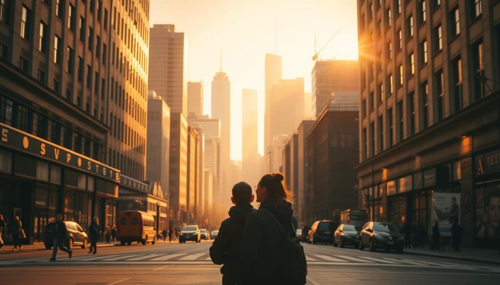 Bildpaarung in städtischer Umgebung