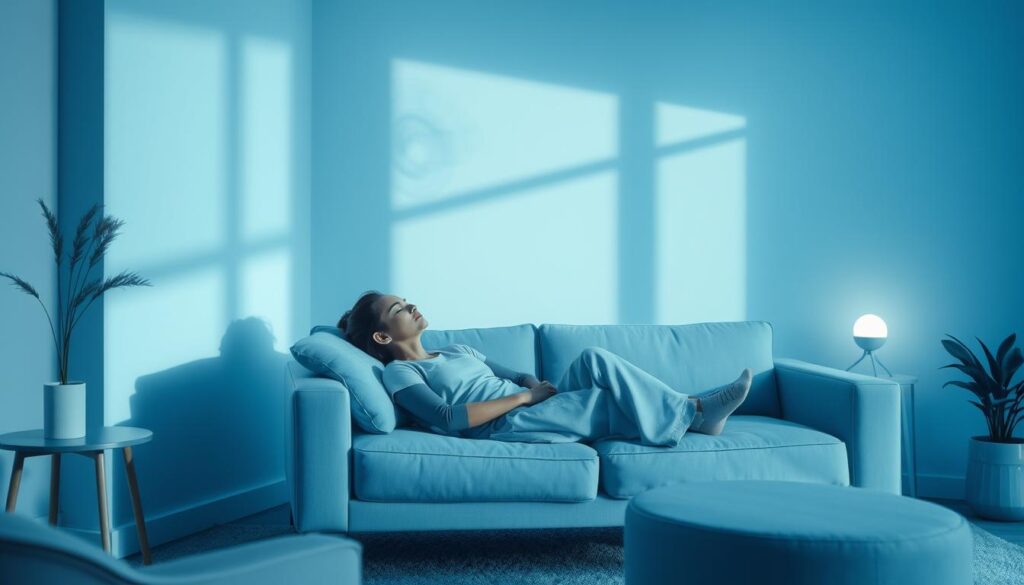 Blaue Farbe in Therapie