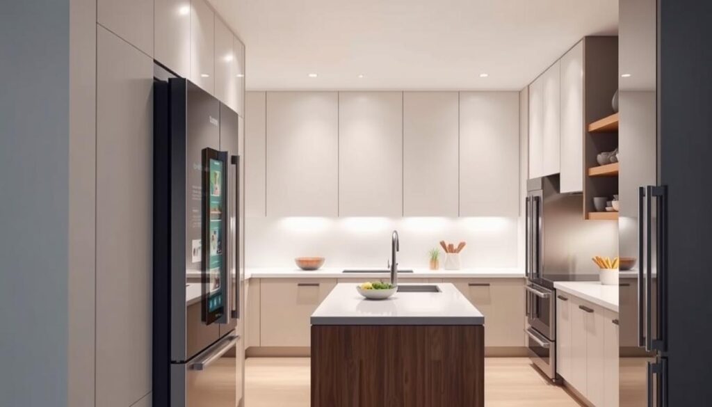 Digitaler Kühlschrank in Smart Home Küche