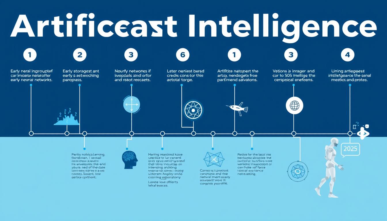 Evolution der Künstlichen Intelligenz 2025 mit Meilensteinen der Entwicklung