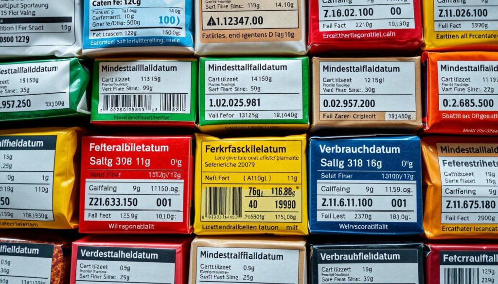 Lebensmittelkennzeichnung und Haltbarkeitsdaten