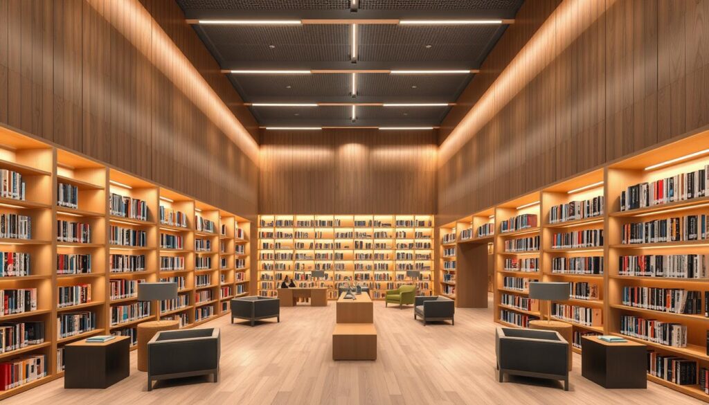 Moderne Bibliotheksgestaltung