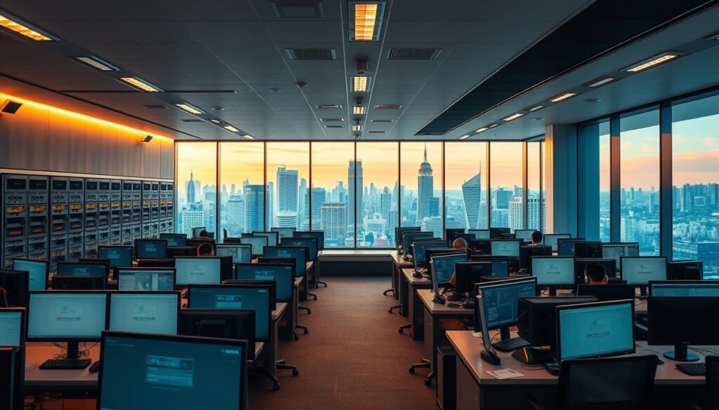Moderne Notrufzentrale Technologie