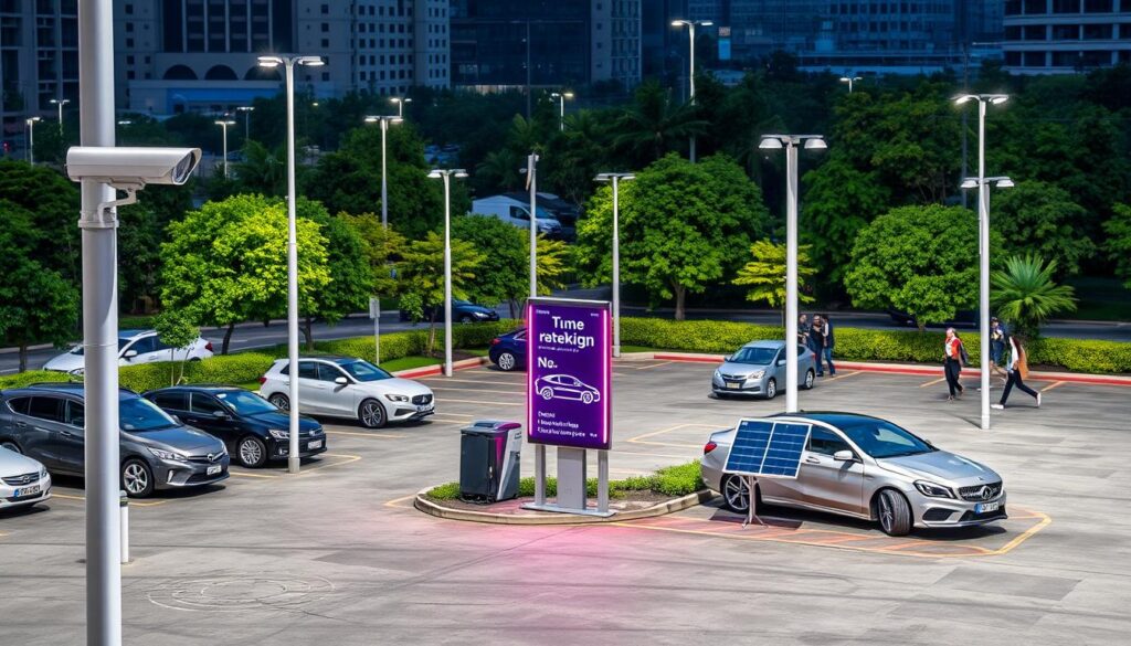 Sensoren und Kameras im Parkplatzmanagement