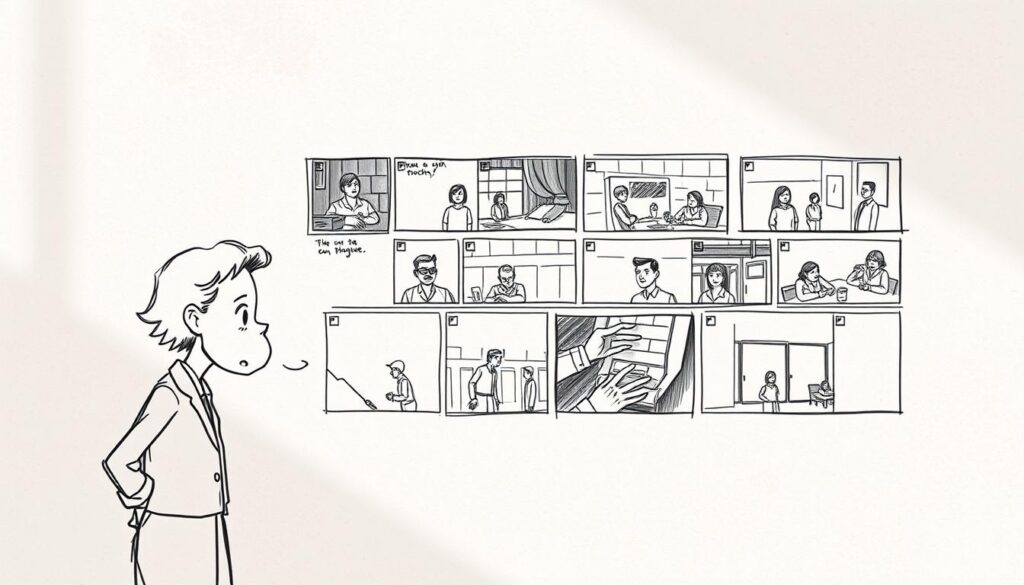 Sprechertext im Storyboard