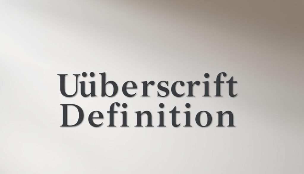 Überschrift Definition