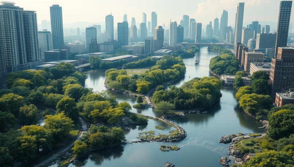 Urbaner Wasserkreislauf Stadtlandschaft