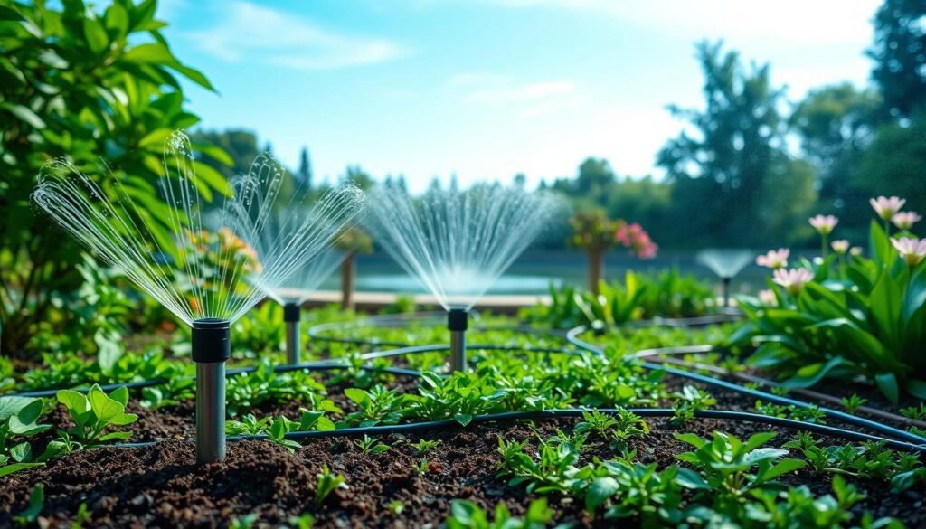 Automatische Bewässerung im Garten