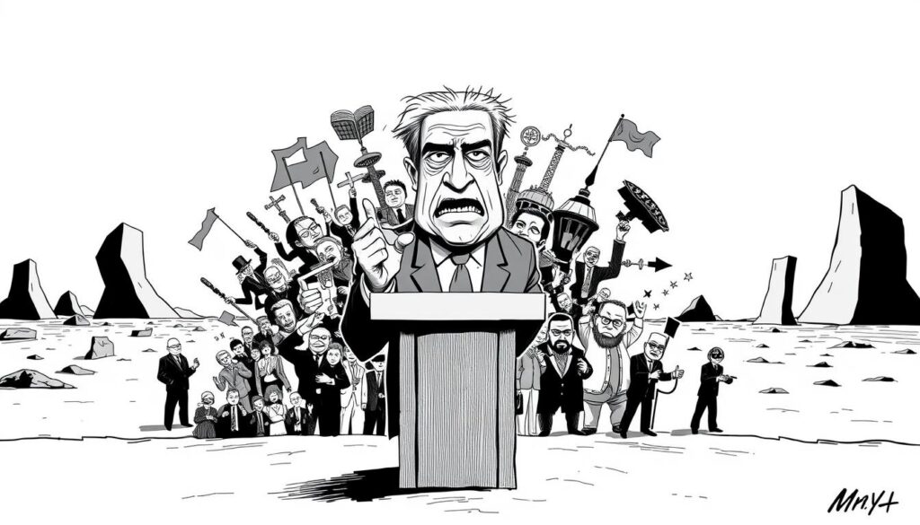 Politische Karikatur Analyse