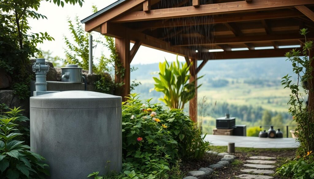 Regenwassersammlung und Zisterne