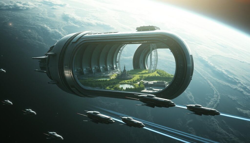 O'Neill-Zylinder Weltraumkolonie Konzept O'Neill-Zylinder Weltraumkolonie Konzept