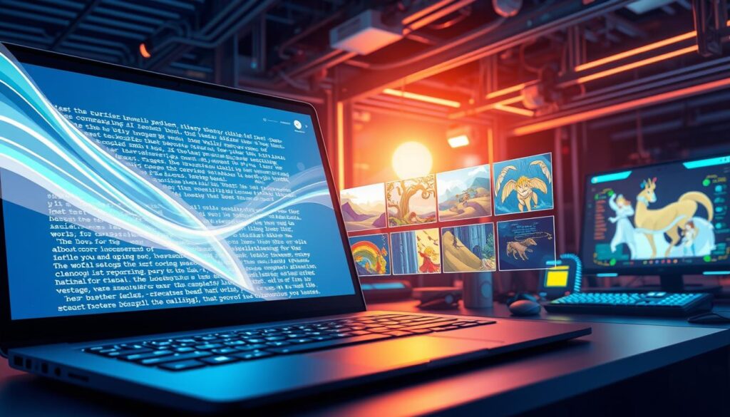 AI Story Generator bei der Umwandlung von Text in visuelle Panels