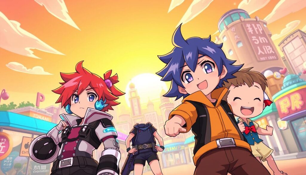 Anime-Stil Charaktere und visuelle Darstellung in Ideogram