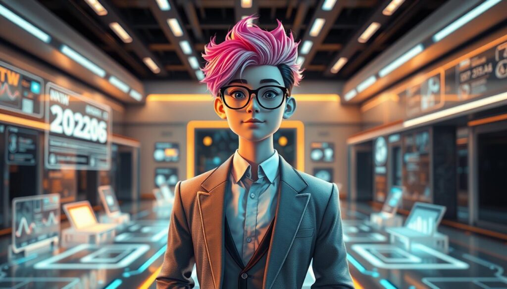 CGI Influencer digitale Persönlichkeit mit technologischen Grundlagen