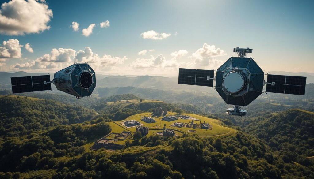 CORONA Satellit und HEXAGON Satellit Archäologie Aufnahmen