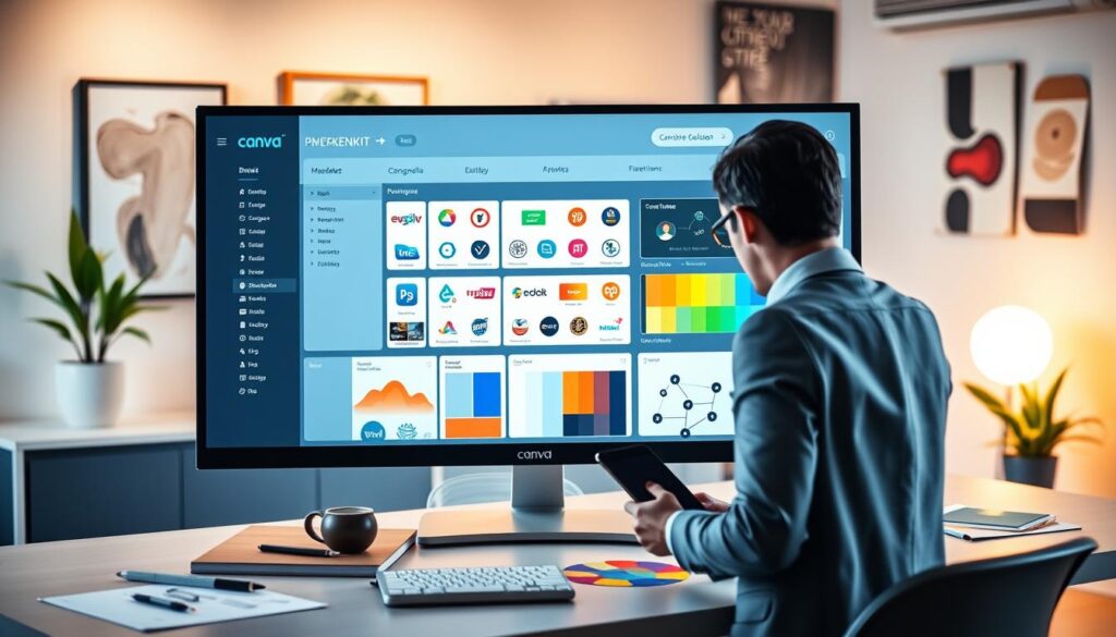 Canva Pro-Account Markenkit mit Logos und Farbpaletten