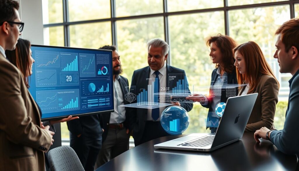 Datenvisualisierung und KI-generierte Prompts für Präsentationen