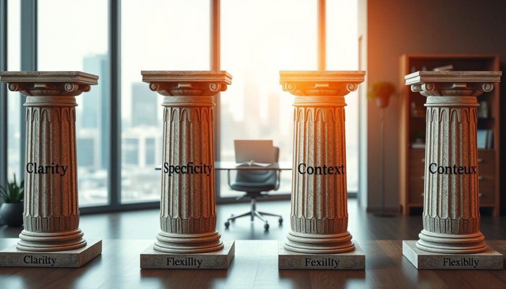 Die vier Säulen eines guten Prompts für KI-Systeme