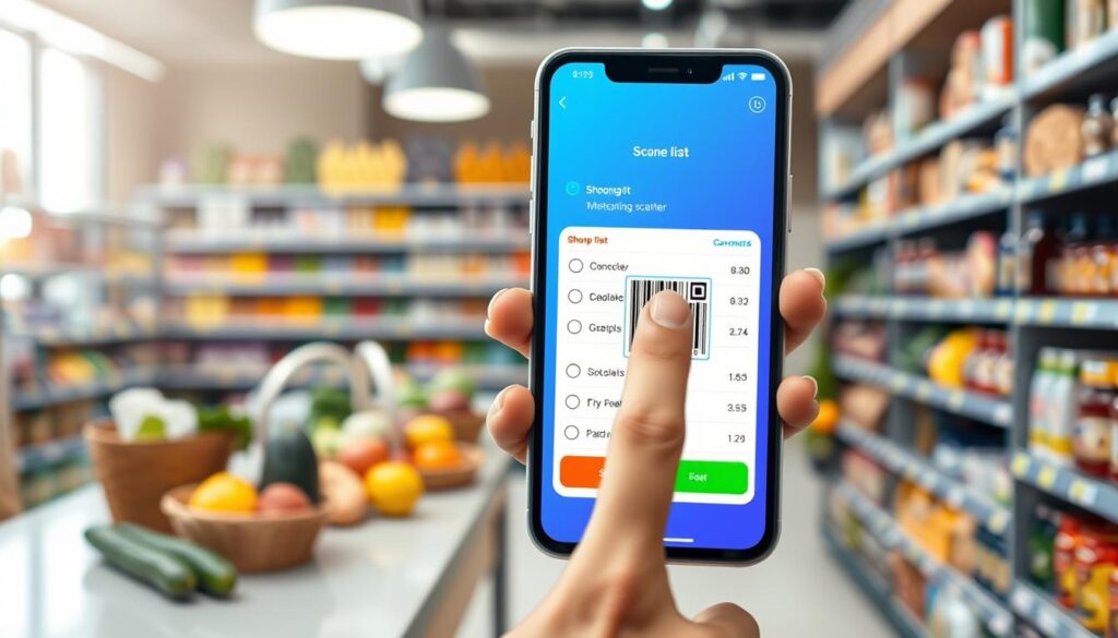 Digitale Einkaufsliste mit Barcodescanner App Digitale Einkaufsliste mit Barcodescanner App
