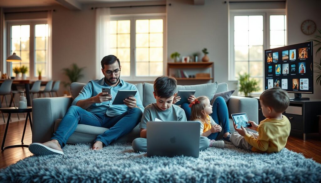 Digitale Transformation Familie im Haushalt