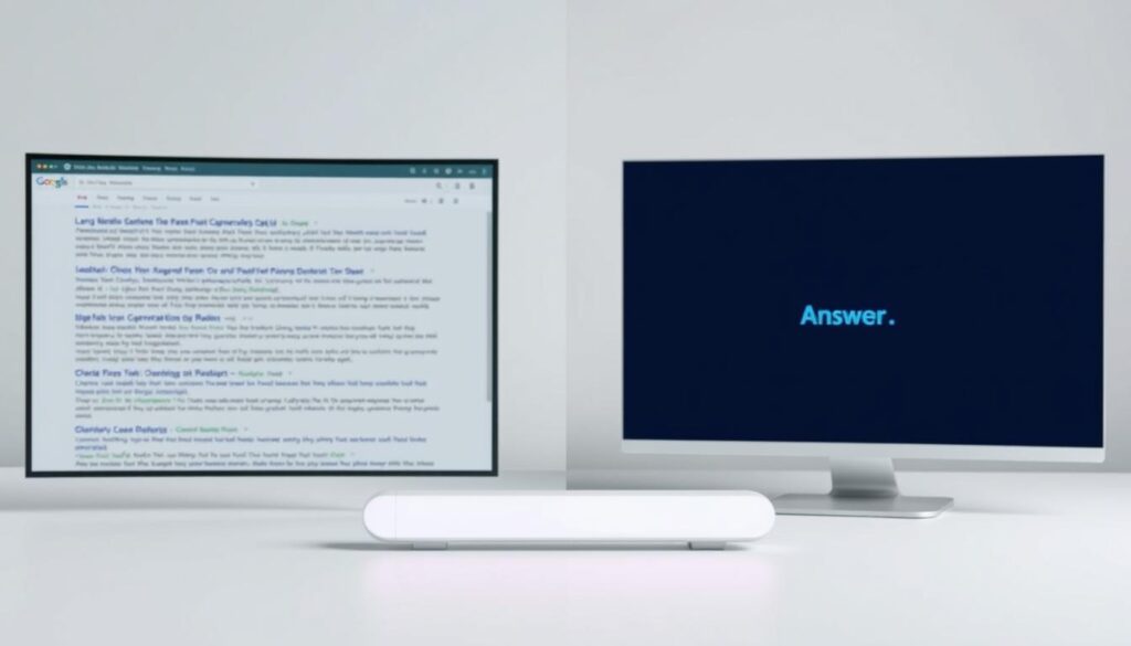 Ergebnisformat traditionelle Suchmaschine versus KI-Suche