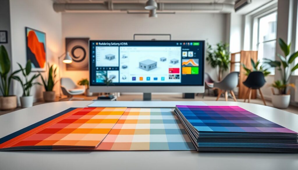 Farbpaletten und Rendering-Optionen für professionelle Gestaltung in Ideogram