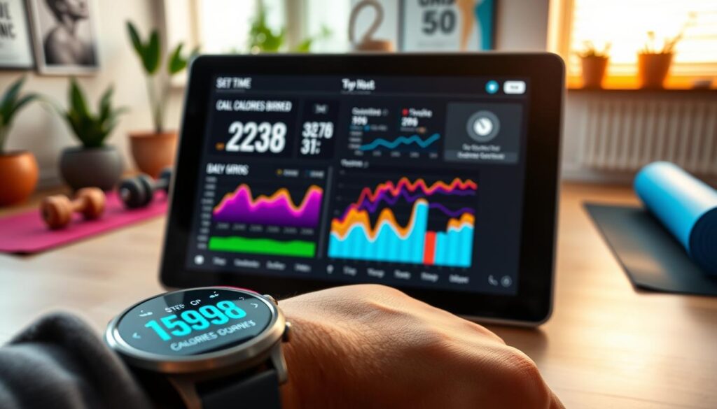 Fitness-Tracking mit Schrittzähler und Kaloriendiagrammen
