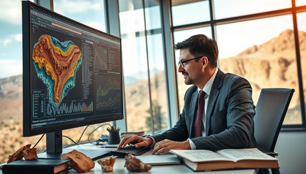 Geologische Daten analysieren für Mineraliensuche