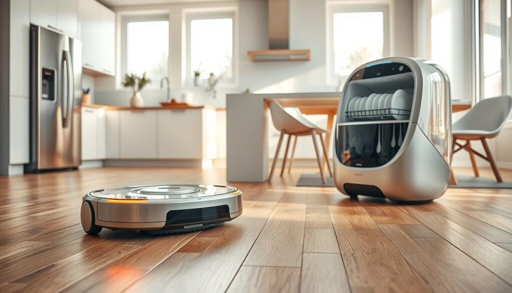 Haushaltsroboter für Staubsaugen und Geschirrspülen