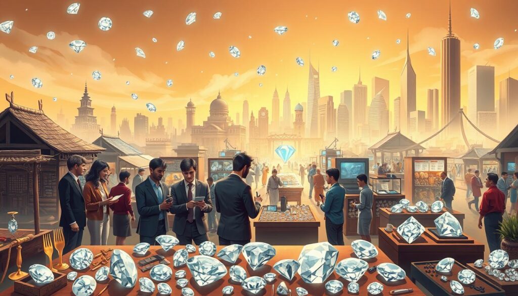 Historische Entwicklung der Diamantenindustrie und traditionelle Handelsstrukturen