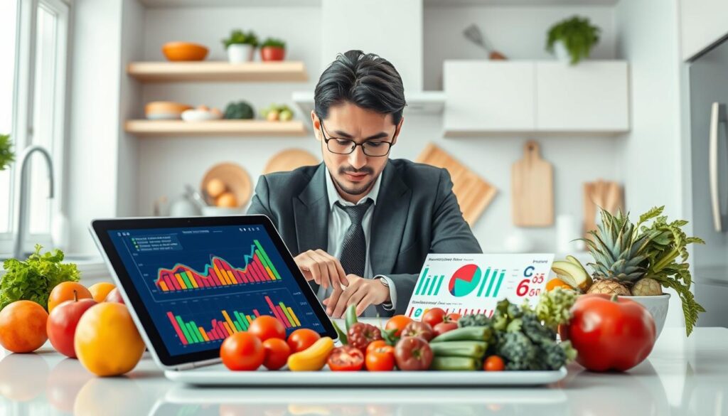 KI Diät Analyse und Nährstoffverteilung in Ernährungsplänen