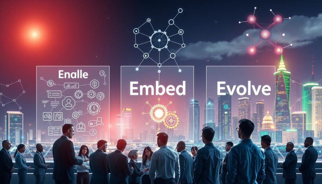 KI-Implementierung in drei Phasen: Enable, Embed, Evolve