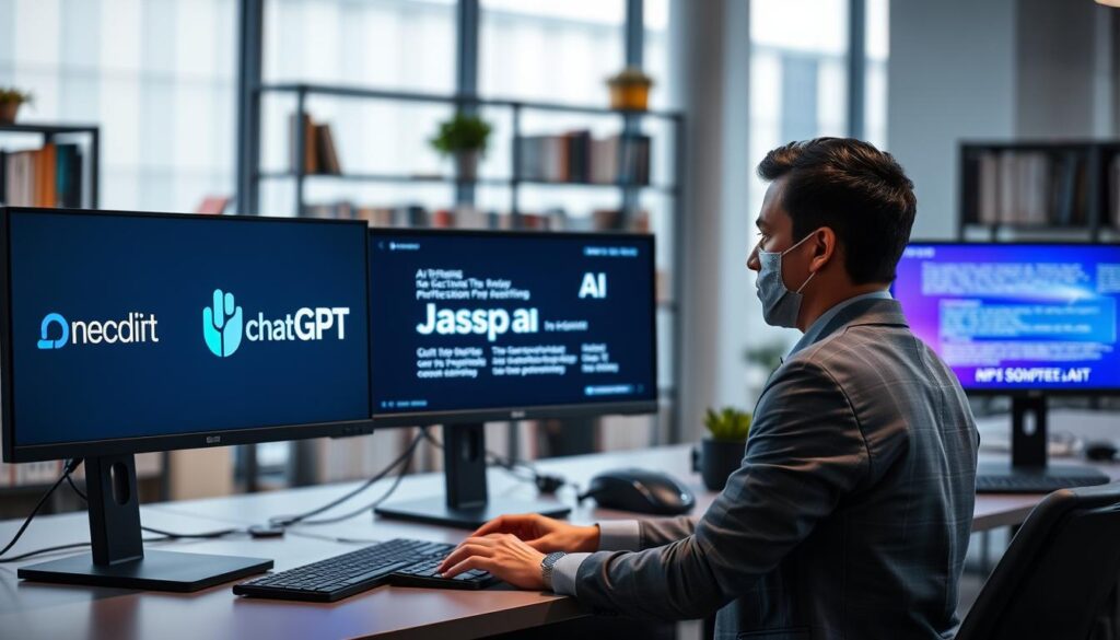 KI-Text-Generatoren Vergleich ChatGPT Jasper AI Neuroflash