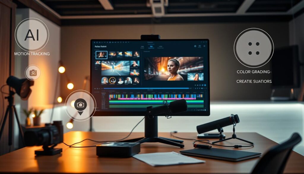 KI-Videoeditor mit visuellen Effekten und Bearbeitungsfunktionen