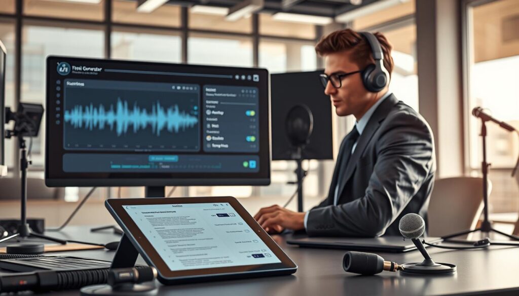 KI-generierte Podcasts Technologie und Text to Speech Prozess KI-generierte Podcasts Technologie und Text to Speech Prozess