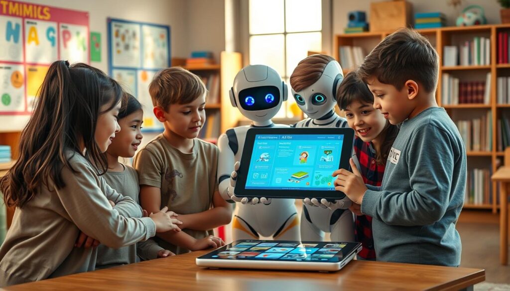 KI und Kinder beim Lernen mit Feedback