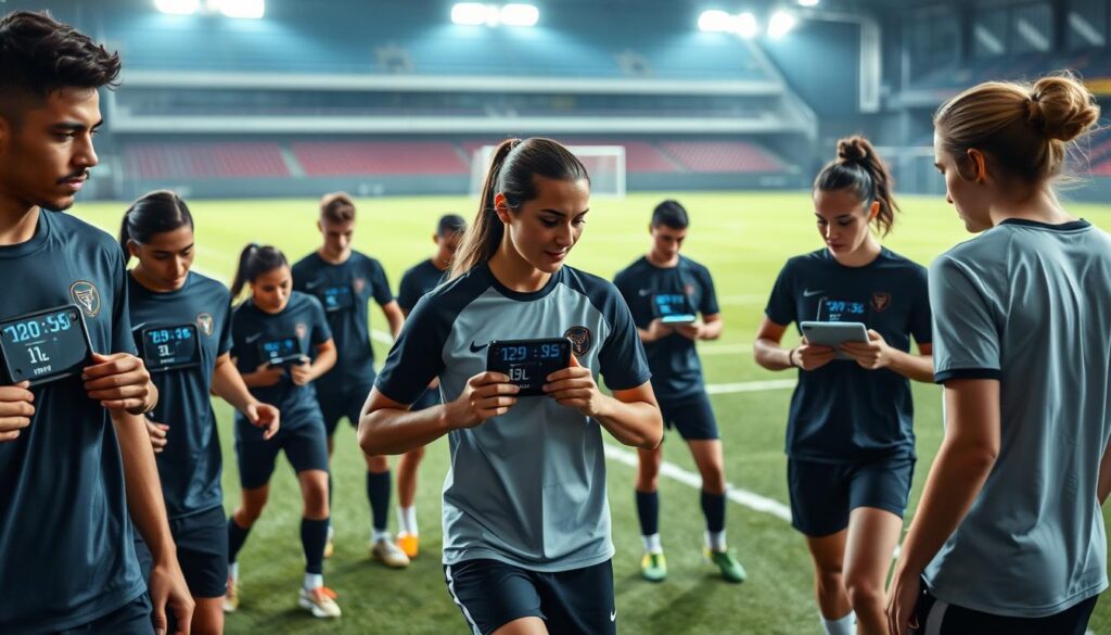 Körpersensoren messen während des Trainings Leistungsdaten im modernen Fußball