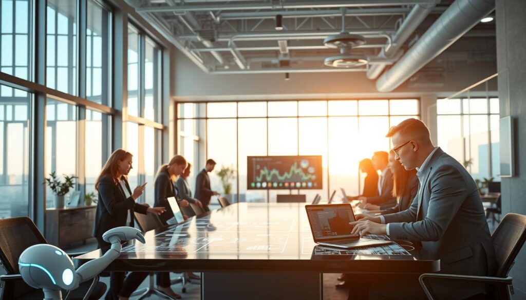 Künstliche Intelligenz Arbeitsplatz in modernem Büro
