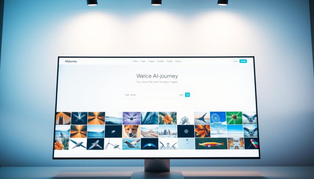 Midjourney Website Benutzeroberfläche und Eingabefeld