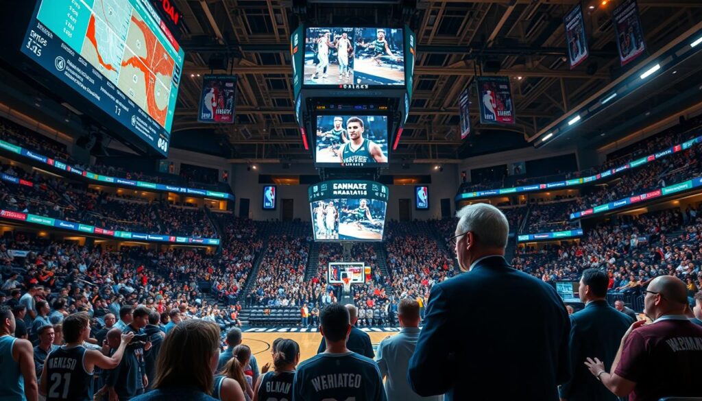 NBA Technologie und Echtzeit-Analyse Basketball im Stadion