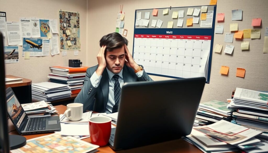 Planungsstress bei traditioneller Reiseplanung und Urlaubsvorbereitung