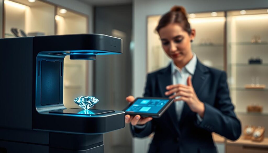 Schmuckidentifizierung App mit Diamant Scanner Technologie