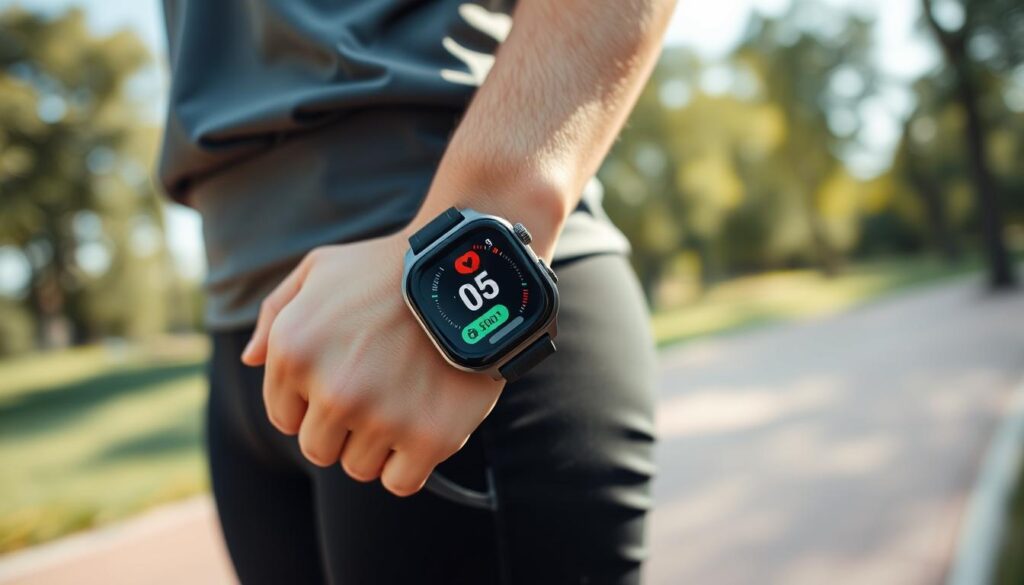 Smartwatch Fitness Technologie am Handgelenk